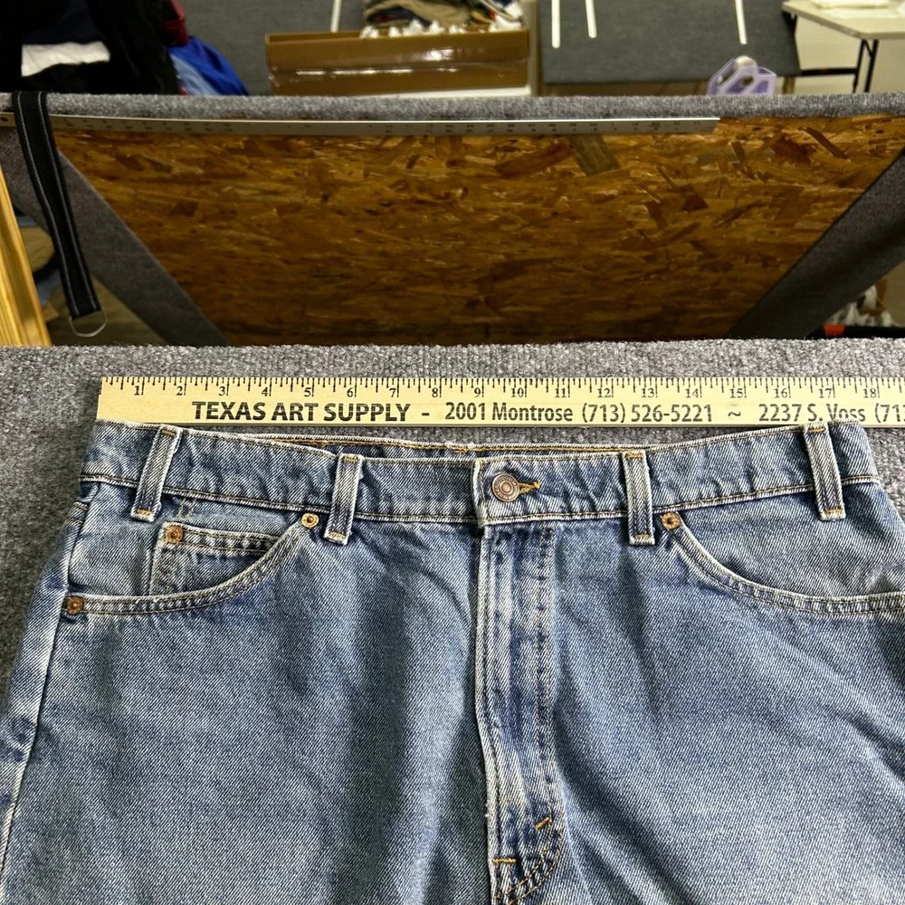 Levi's Denim Shorts Mens Size 36 Blue 550 Relaxed Fit Cotton USA Made Stained